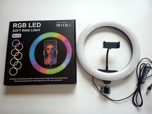 Светодиодная разноцветная кольцевая LED-лампа MJ-32 RGB