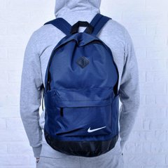 Рюкзак; портфель Nike/Найк темно-синий с черным. Вместительный. Для тренировк; учебы; работы.