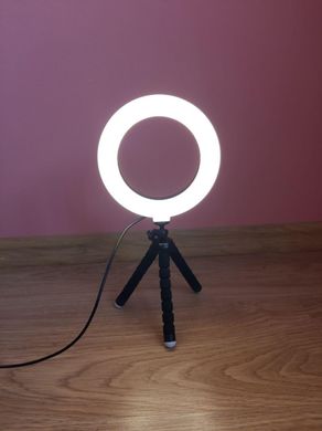 Набір Кільцевої світло (селфи кільце) 16 см зі штативом для блогерів LED лампа