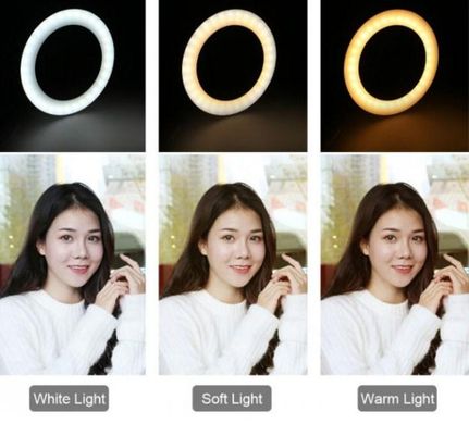 Набор Кольцевой свет (селфи кольцо) 16 см со штативом для блогеров LED лампа