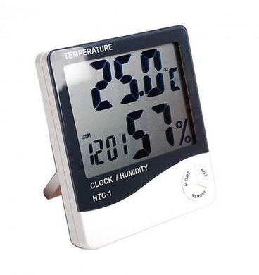 Термогігрометр побутової HTC-1 термометр годинник будильник метеостанція