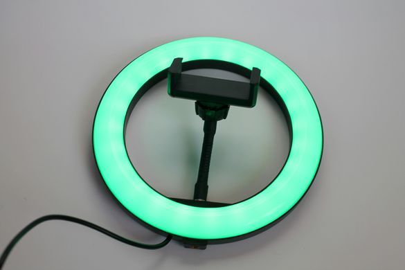 Разноцветная кольцевая LED лампа 20 см с держателем для смартфона UKC MJ20 RGB светодиодное кольцо