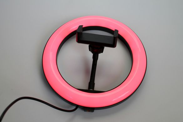 Різнобарвна кільцева LED лампа 20 см з тримачем для смартфона UKC MJ20 RGB світлодіодне кільце