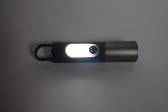 Ручний акумуляторний ліхтарик 2в1 з насадкою кемпінговий і бічним підсвічуванням