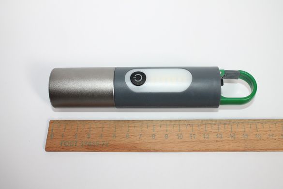 Ручной аккумуляторный фонарик 2в1 с насадкой кемпинговый и бокой подсветкой
