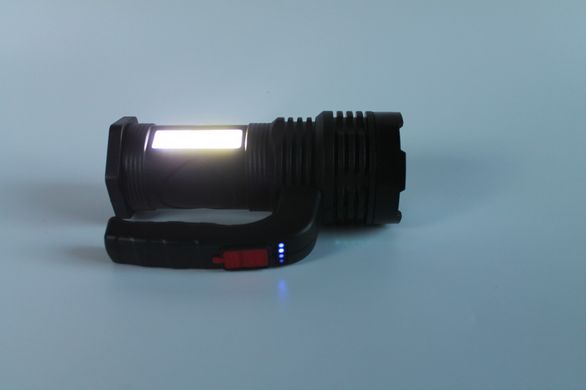 Ручной фонарь 2в1 аккумуляторный Переносной фонарик с боковой лампой
