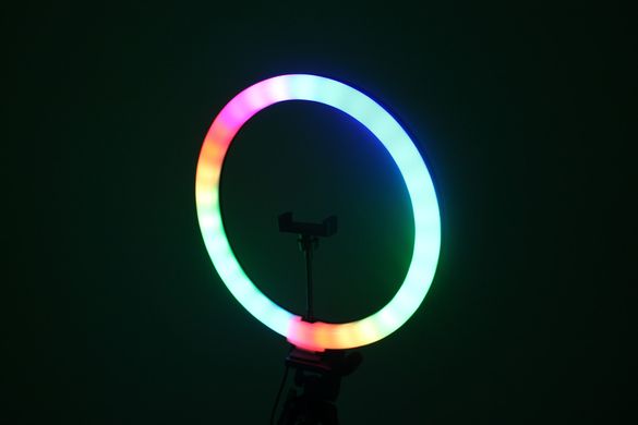 Кольцевая лампа RGB MJ 36см со штативом Набор блогера селфи кольцо