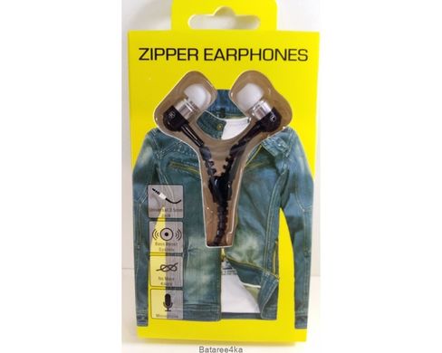 Навушники у вигляді змійки Zipper з мікрофоном