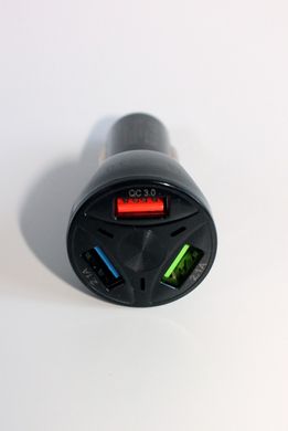 Швидка автомобільна зарядка 3 USB в прикурювач QC 3.0 для смартфона