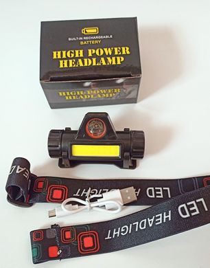 Налобный светодиодный фонарик 101 с магнитом аккумуляторный USB