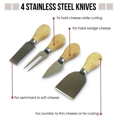 Набор ножей для сыра и нарезки Kitchen 4в1