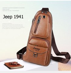 Сумка-рюкзак на одно плечо; кобура; слинг Jeep 1941. Светло-коричневая / J1941 LB