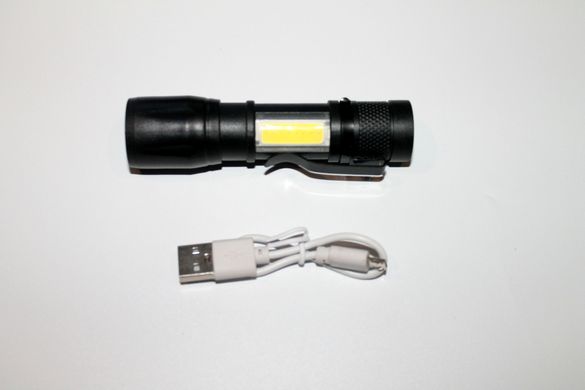 Ліхтарик ручний BK-44 світлодіодний акумуляторний фонарик з кліпсою