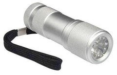 Компактний світлодіодний ручний ліхтарик з металевим ремінцем на батарейках.