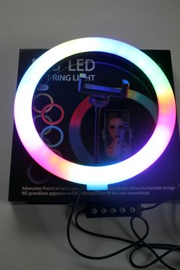 Штатив тренога с подсветкой 26см и держателем для телефона лед кольцо блогера RGB
