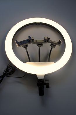 Світлодіодна кільцева LED лампа 35см із 3 тримачами для телефону