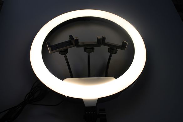 Светодиодная кольцевая LED лампа 35см с 3 держателями для телефона