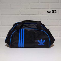 Спотривная сумка adidas для фитнеса с плечевым ремнем. Черная с голубым
