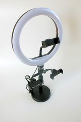 Кільцева лампа 26см з підставкою та тримачами для телефона