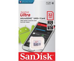 Карта памяти 32GB SanDisk Ultra microSDHC UHS-I Class 10 + SD-adapter