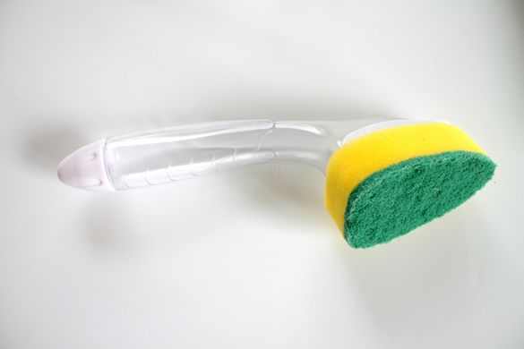 Багатофункціональна щітка для миття посуду з ручкою, дозатором та знімною насадкою