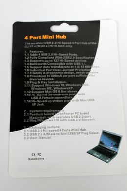 USB Hub на 4 порта USB 2.0 юсб хаб розгалужувач