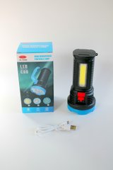 Ліхтар ручний потужний світлодіодний фонарик з акумулятором, зарядка від USB