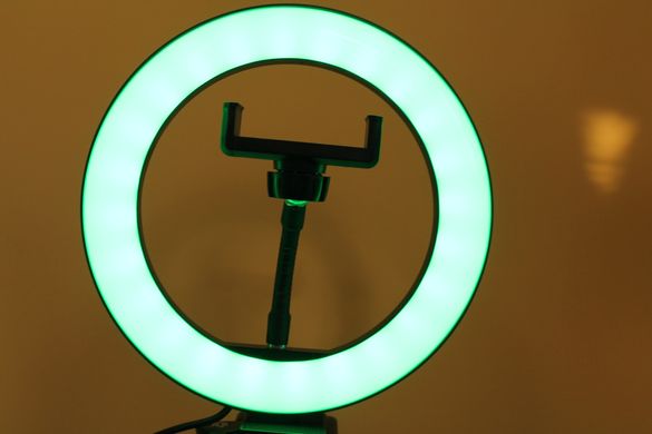 Кільцева кольорова лампа зі штативом кільцева LED світло RGB діаметр 20см з тримачем