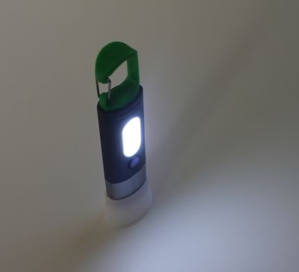 Компактный ручной аккумуляторный фонарик 2в1 с насадкой кемпинговый