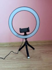 Штатив тренога с подсветкой 26см и держателем для телефона лед кольцо блогера selfie streaming stick tr-3121